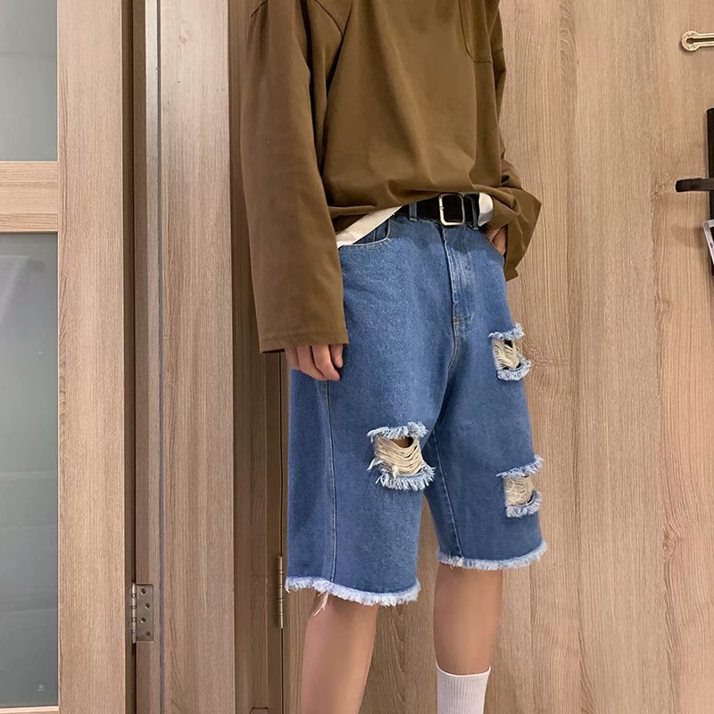 Men's Fashion Torn Jeans Shorts Size S-2Xl