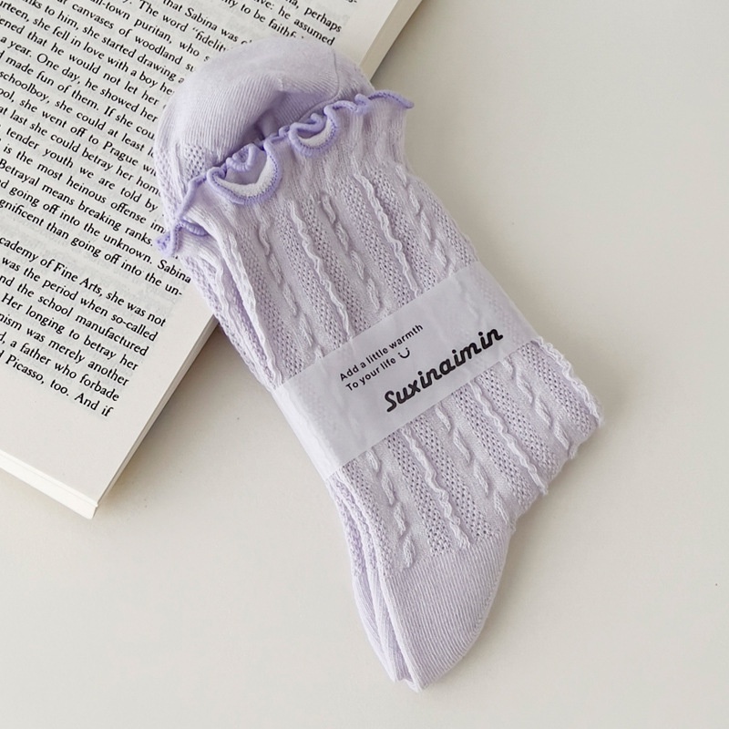 Vớ Lưới Mỏng Cổ Cao Vừa Thoáng Khí Màu Sắc Ngọt Ngào Phong Cách Nhật Bản Thời Trang Xuân Hè Cho Nữ