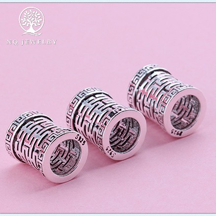 Charm bạc chặn dài hình chữ hỷ - NQ Jewelry