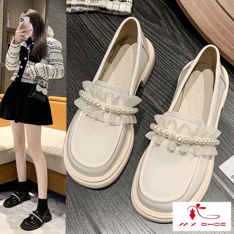 Giày Da Thiết Kế Xinh Xắn Phong Cách Retro Thời Trang Cho Nữ 2022