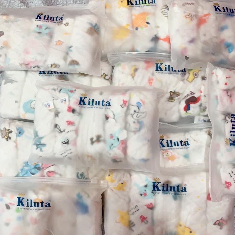 Khăn sữa sợi tre, yếm xô 6 lớp KILUTA siêu mềm mại, siêu thấm hút tốt dành cho trẻ sơ sinh
