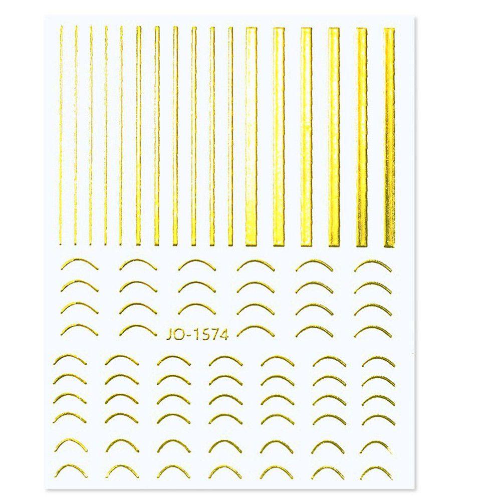 Miếng Dán Trang Trí Móng Tay 3D Họa Tiết Đường Sóng Laser