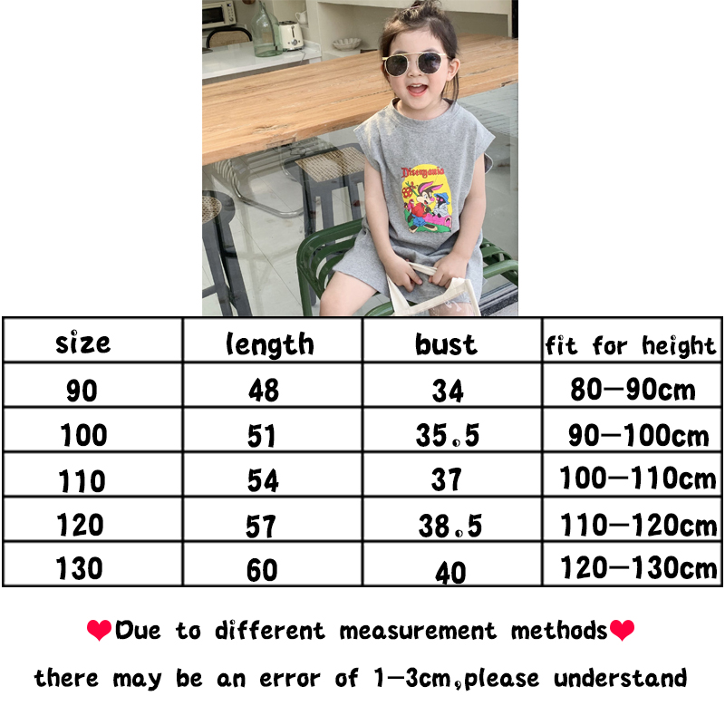 Đầm Thun Sát Nách In Hoạt Hình Kiểu Hàn Quốc Thời Trang Mùa Hè 2021 Cho Bé Gái