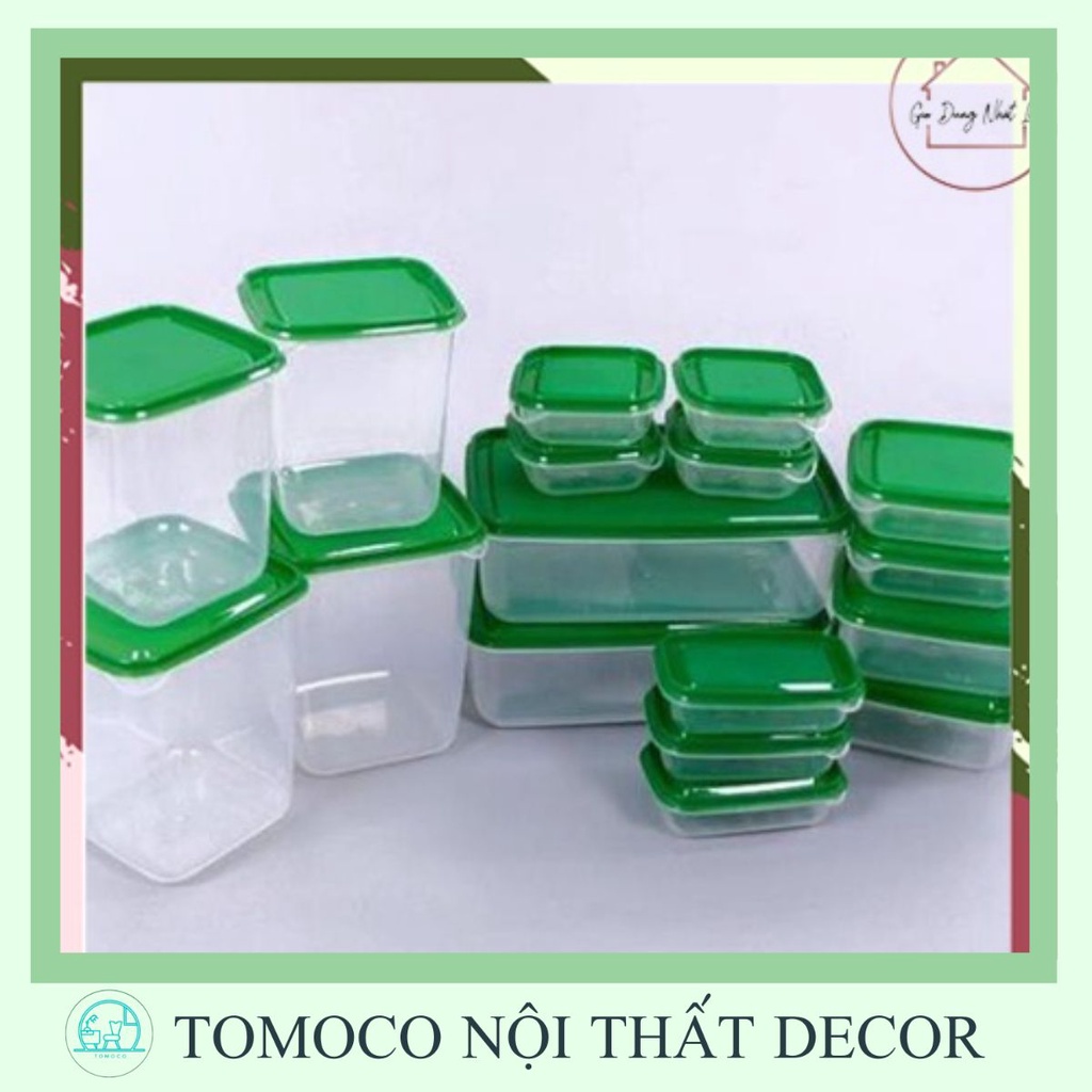 Bộ hộp 17 món 17 hộp nhựa cao cấp đựng thực phẩm bảo quản tủ lạnh -Gía Sốc