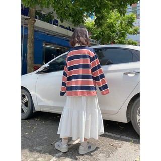 Chân váy dài ba tầng basic