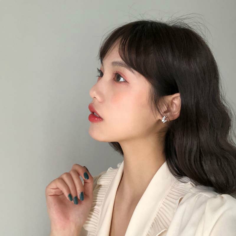 Bông tai 925 hình bướm đính đá zircon tinh tế dịu dàng dễ phối đồ phong cách Hàn Quốc