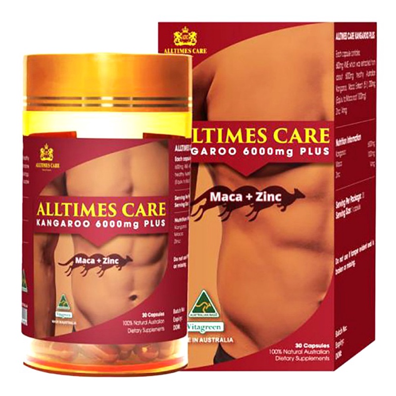 Tăng cường sức khỏe nam giới Alltimes Care Kangaroo 6000mg Plus hộp 100 viên