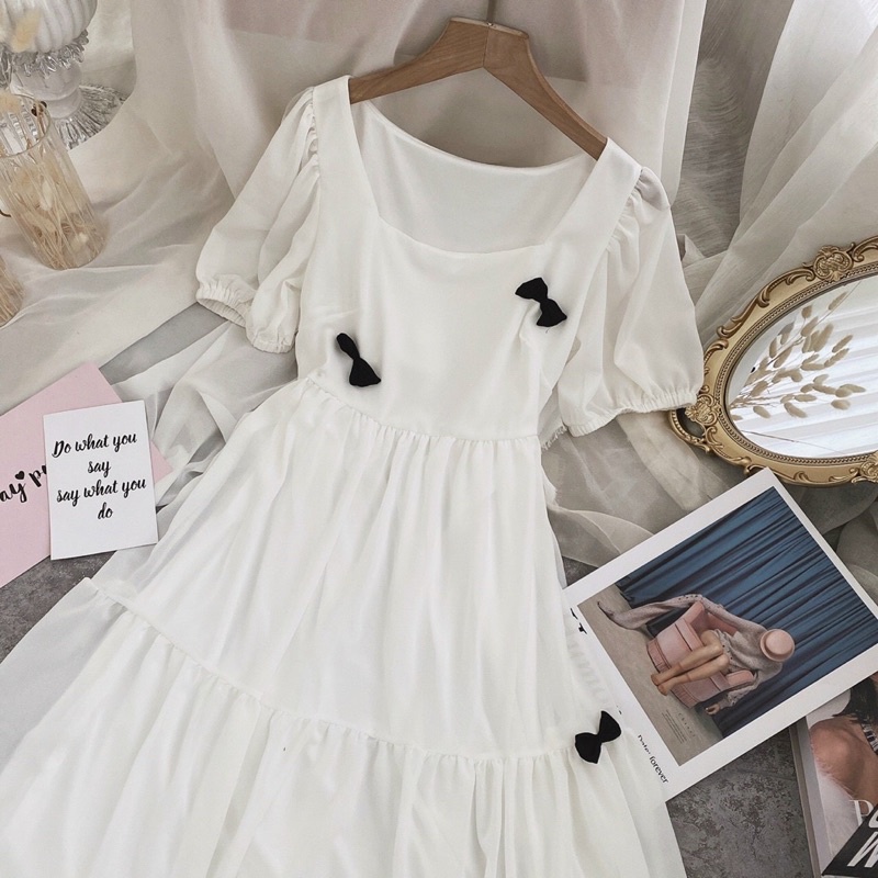 Đầm dự tiệc 🌸FREESHIP 🌸Đầm trắng babydoll tay phồng | BigBuy360 - bigbuy360.vn
