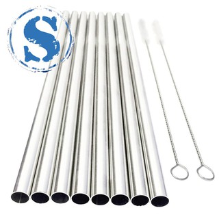 Bộ 8 ống hút thép không gỉ + 2 cọ vệ sinh