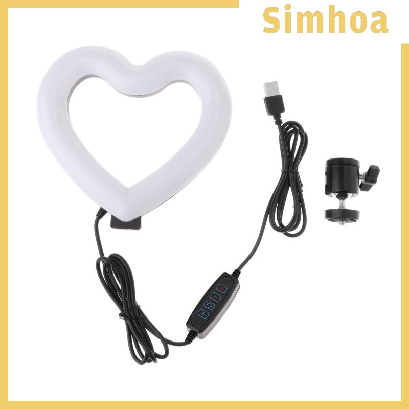 Vòng Đèn LED Hình Trái Tim 6 inch Hỗ Trợ Trang Điểm / Live Stream