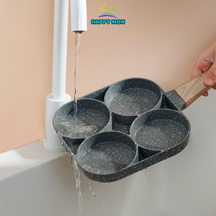 Chảo Chiên Trứng 4 Ngăn Chống Dính Đa Năng - Chảo Vân Đá Chiên Rán Làm Bánh
