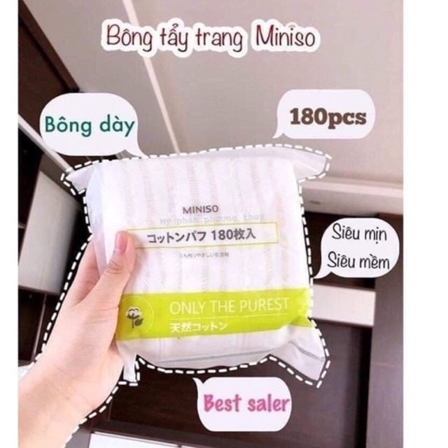 [ Bịch 180 miếng ] BÔNG TẨY TRANG MINISO 180 MIẾNG ❤❤ 180 miếng #50k