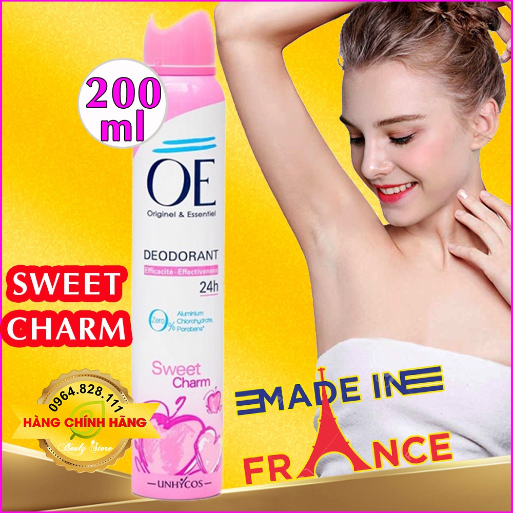 Xịt khử mùi nữ thơm lâu, khô thoáng OE PHÁP, ngăn ngừa mùi hôi cơ thể, Thay thế nước hoa, lăn nách, sáp thơm