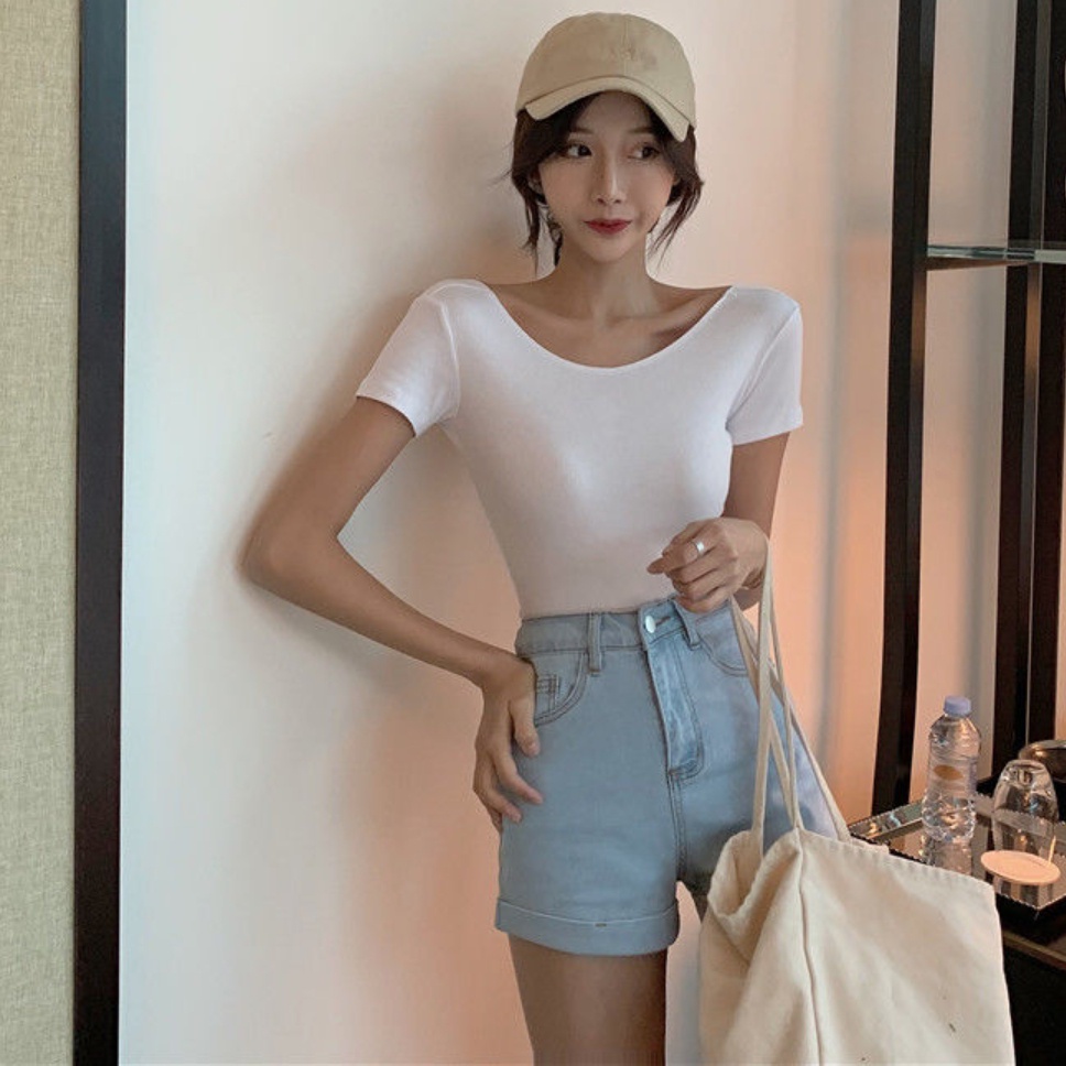 Áo Thun Nữ Ngắn Tay Hở Lưng Quyến Rũ