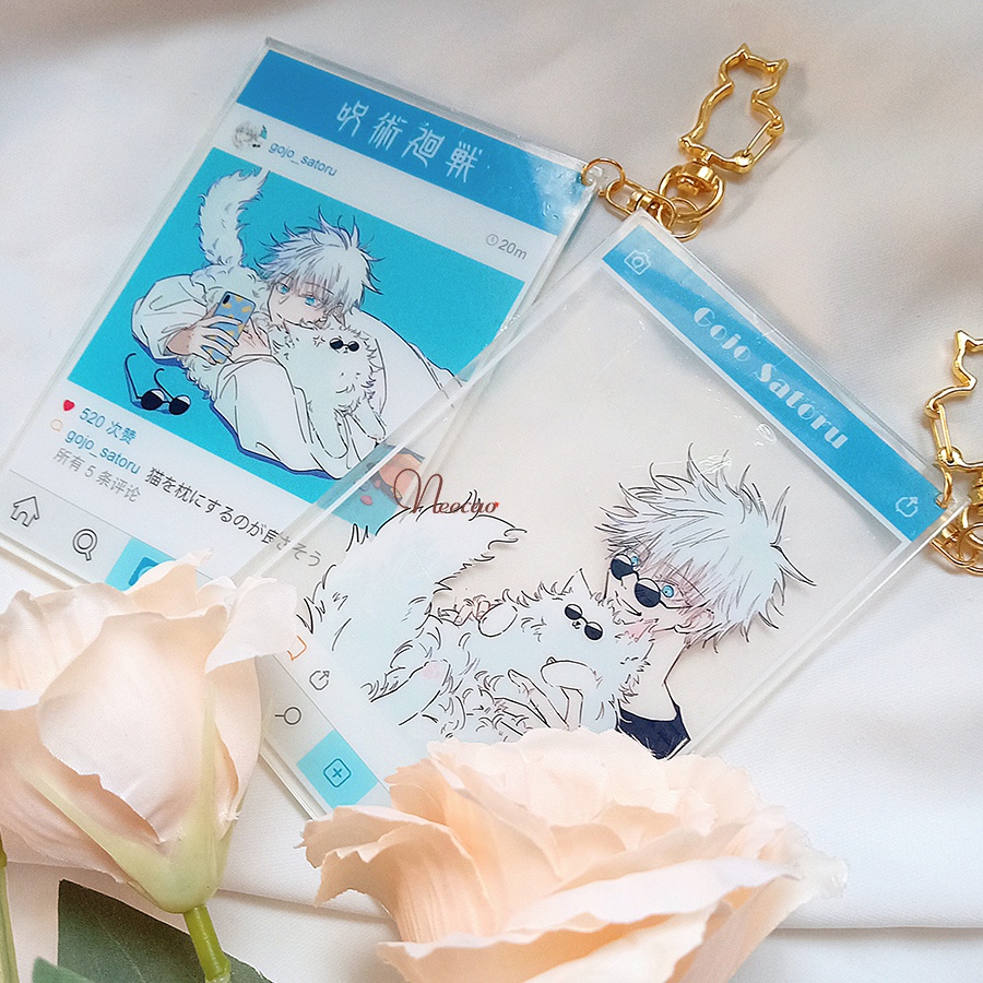 Card nhựa trong suốt, móc khóa Gojo Satoru thẻ nhựa keychain hình ảnh nhân vật phim anime Nhật Bản Jujutsu Kaisen Neecao