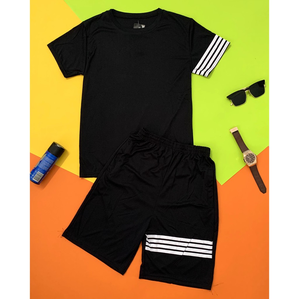 [DEAL 9.9] Bộ hè nam thời trang 4 sọc viền tay