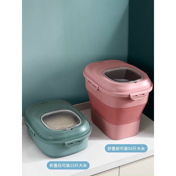 Thùng Đựng Gạo / Thực Phẩm Đa Năng Chống Ẩm Gấp Gọn Tiện Dụng