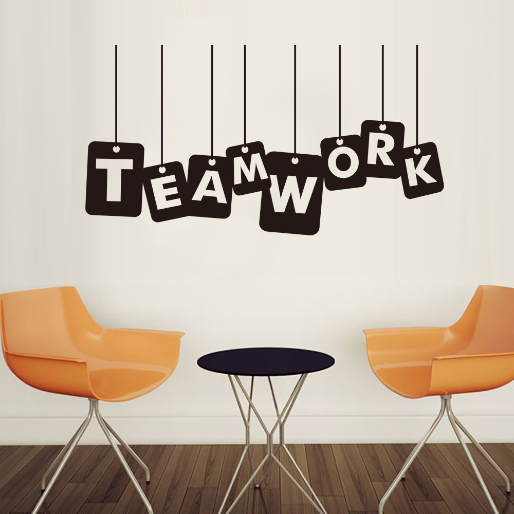 Giấy dán tường chữ TEAMWORK kiểu dáng treo tường truyền động lực ý nghĩa