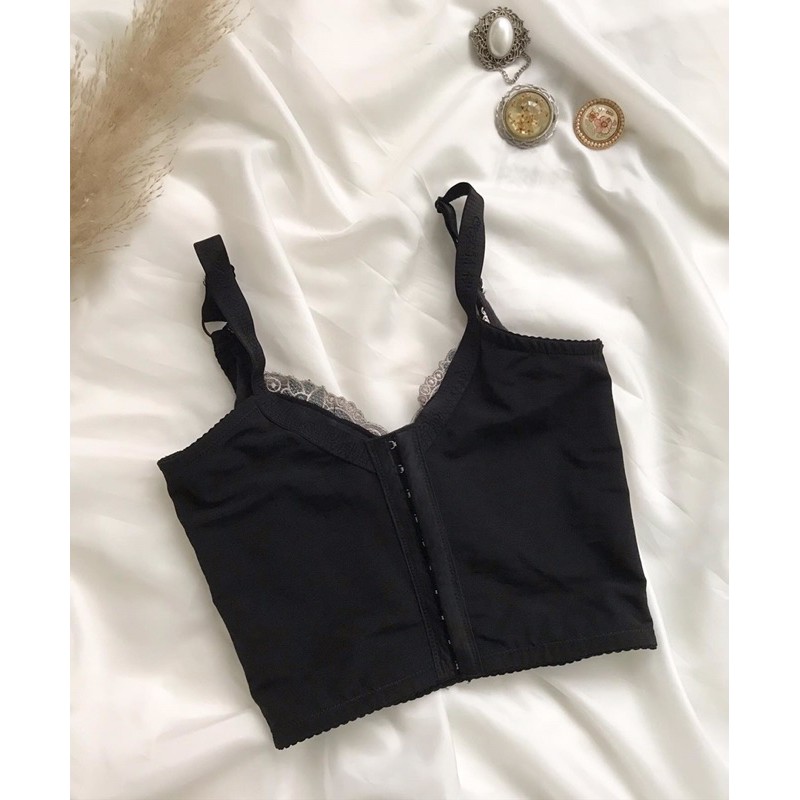 Áo corset phối ren xanh 2hand