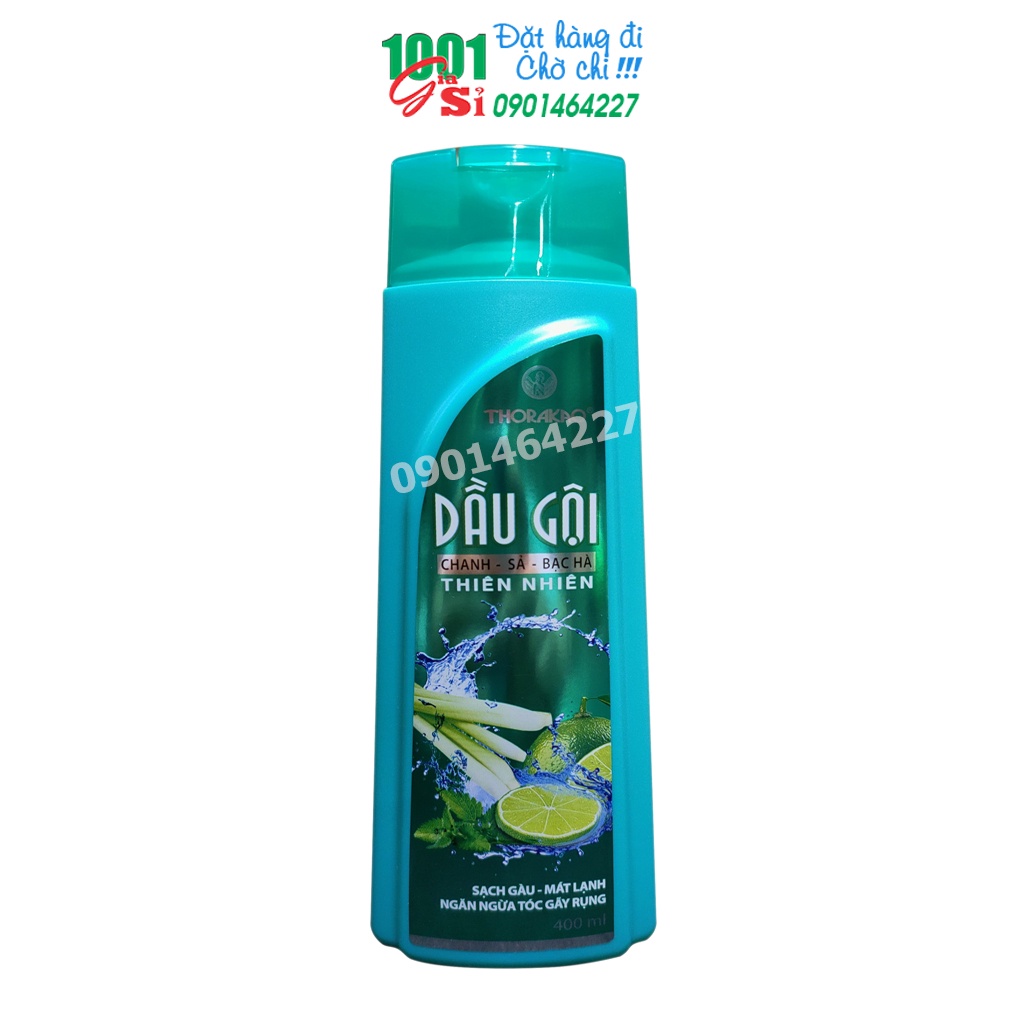 Dầu gội Chanh Sả Bạc Hà 400ml Thorakao giúp tóc khoẻ, giảm rụng tóc, ngừa gàu