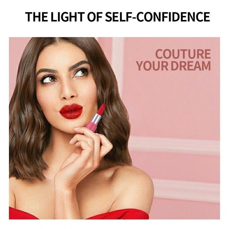 Son Môi 5 Màu Nhung Lì Tự Nhiên Lâu Trôi Không Phai Không Dính Cốc