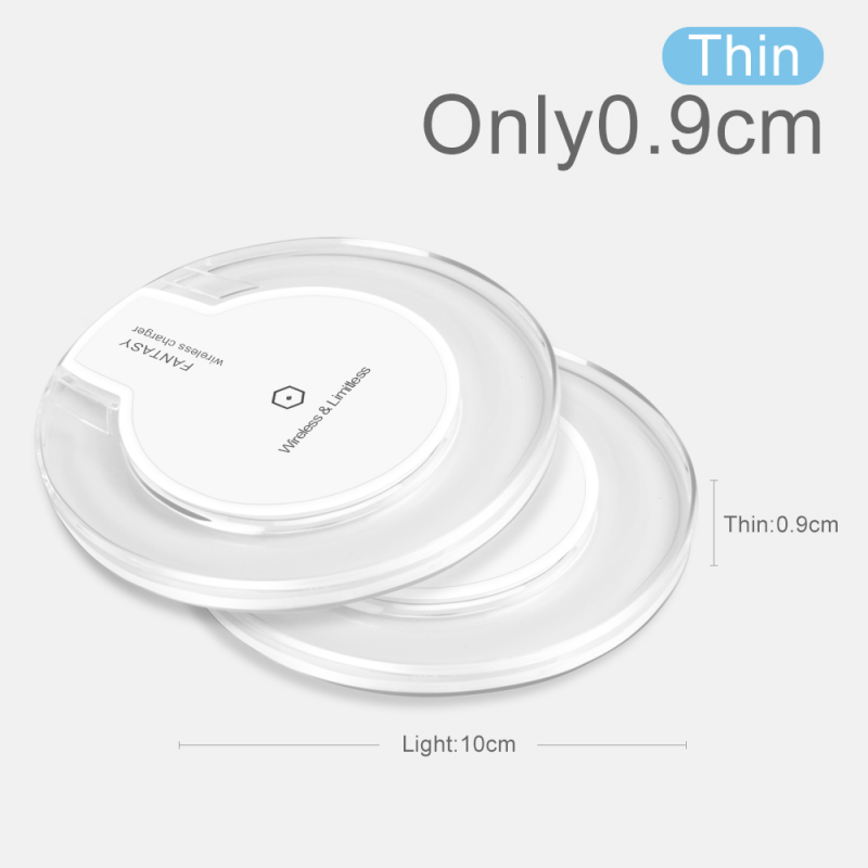 Twitch QI Wireless Charger For iPhone Android Mobile Phone Round Crystal Fast Charge Pad