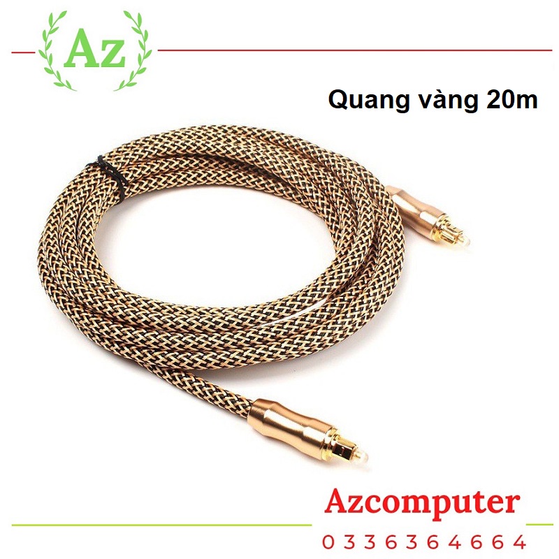 Cáp Quang Toslink Optical đầu mạ vàng 24k dài 20m - Toslink Optical Cáp quang âm thanh