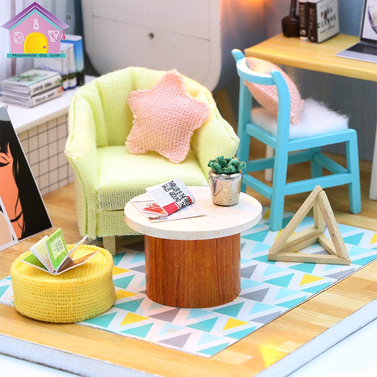 [Có Mica Chống Bụi] Mô Hình Nhà Búp Bê Mái Ấm Đinh Đong Bằng Gỗ Lắp Ghép Siêu Đáng Yêu Mã S903.