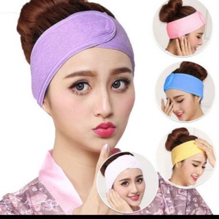 Băng đô rửa mặt hàn quốc vải nhung bông co giãn hỗ trợ rửa mặt makeup