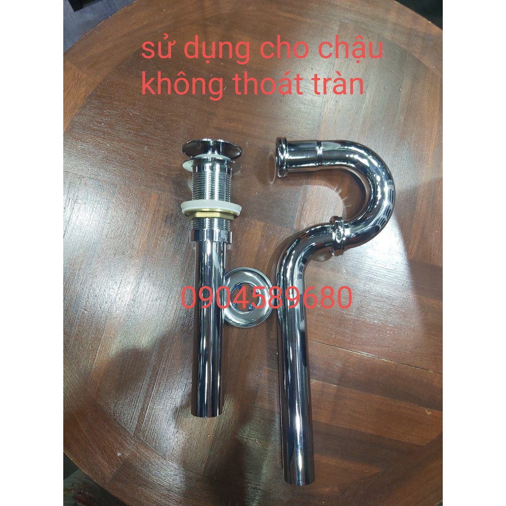 Xi phông chậu kính (lắp chậu không thoát tràn)