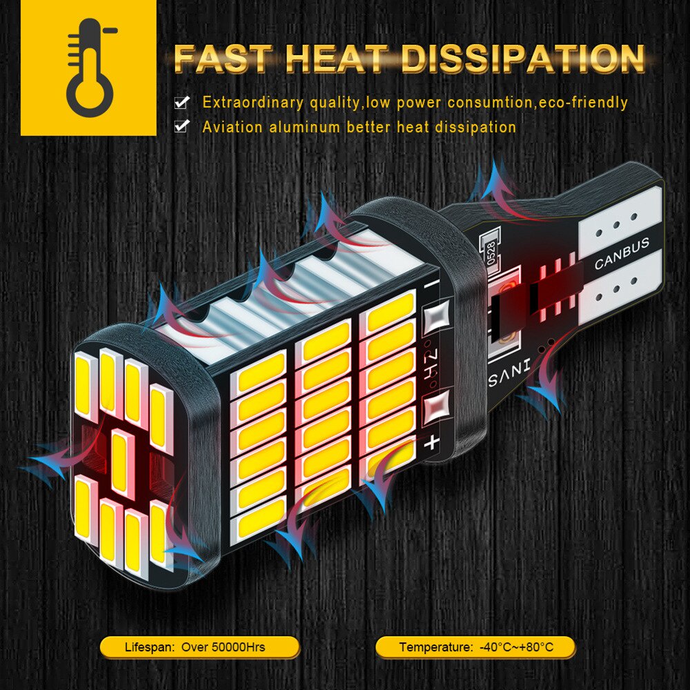 Bộ 2 đèn lùi led dự phòng T15 T16 siêu sáng 1000LM W16W / 921/912 thay thế thích hợp cho Canbus