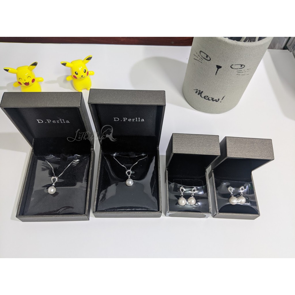 Bộ dây chuyền và khuyên tai bạc Sterling 925