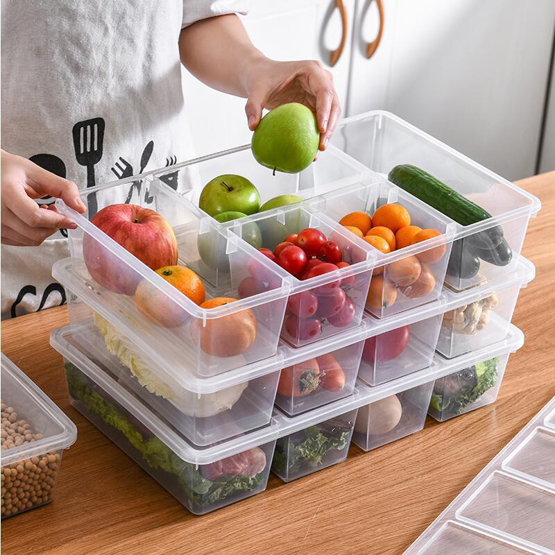 Hộp nhựa chia thực phẩm 5 ngăn cao cấp - Khay đựng thực phẩm chia ngăn tủ lạnh cao cấp - Gia Dụng Tân Thanh