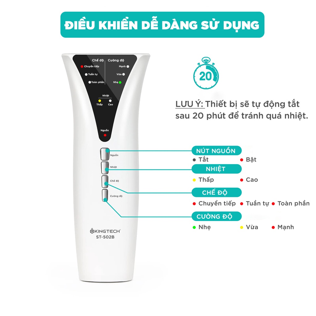 Máy Massage Chân Chuyên Sâu KINGTECH ST-502B - Hàng Chính Hãng, Xoa Bóp Bàn, Bắp Chân - Bảo Hành 12 Tháng