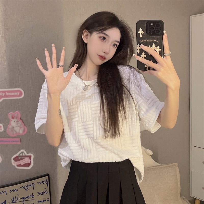 Áo thun SUXI tay ngắn cổ tròn màu đơn giản thời trang mùa hè cho nữ