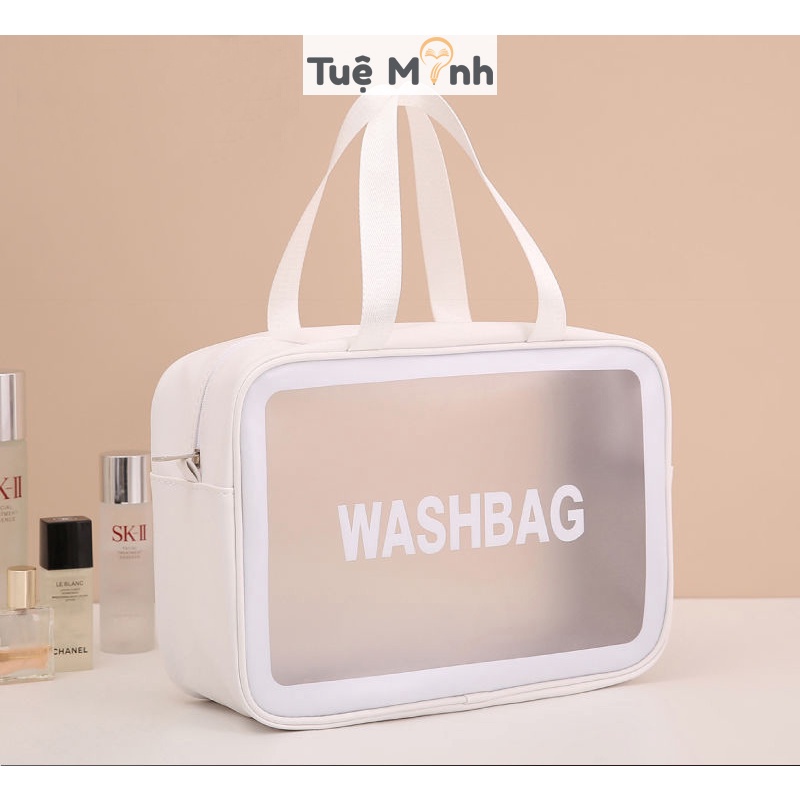 Túi đựng mỹ phẩm, đồ dùng màu trong suốt chống nước, túi du lịch Wash Bag