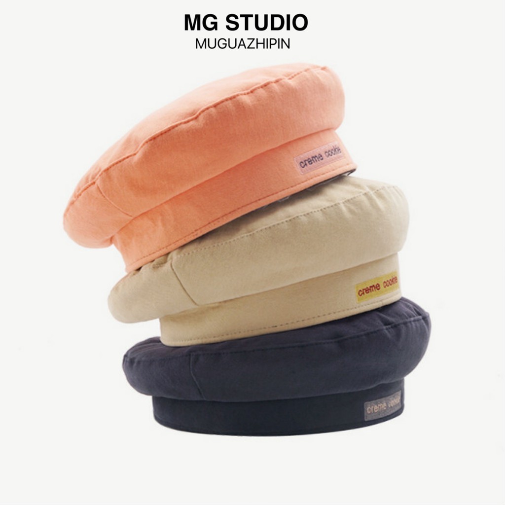 Mũ beret MG STUDIO thêu họa tiết chữ Creme Cookie dễ thương