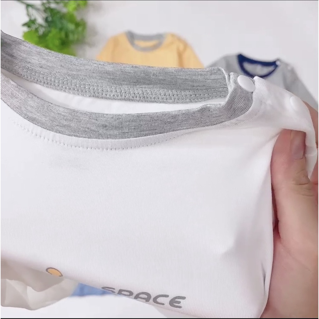 Áo dài tay cài vai cotton mỏng co giãn 4 chiều điều hòa Dokma cho bé trai/ bé gái (9-36 tháng)