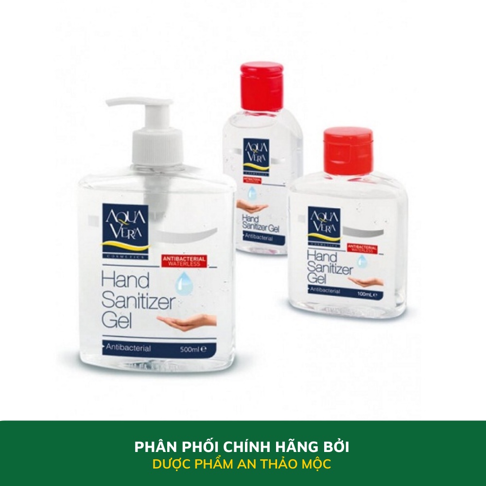 Gel rửa tay diệt khuẩn AQUAVERA làm sạch dưỡng ẩm cho da tay mềm mịn đánh bay mùi tanh nhanh 100ml