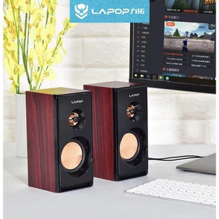 Loa vi tính LaPop A55 2.0- cổng usb vỏ gỗ