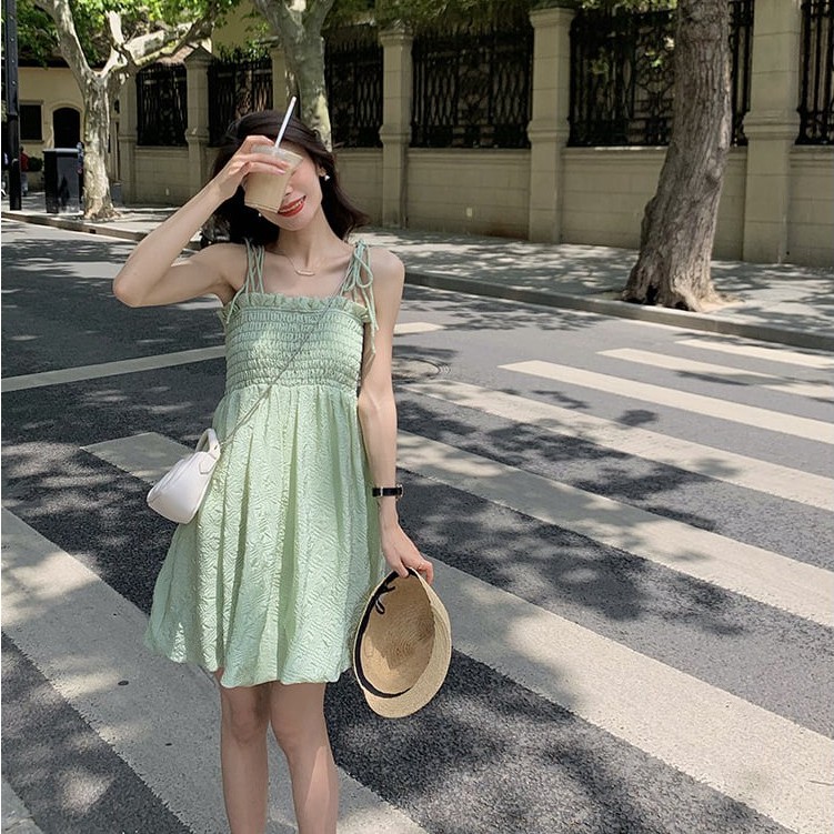Váy 2 dây chun ngực buộc dây ulzzang hot hit Mophus