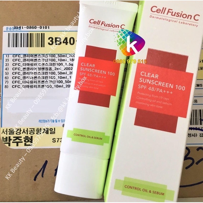 Kem chống nắng Cell Fusion C Laser / Clear / Toning Suncreen Đỏ / Xanh