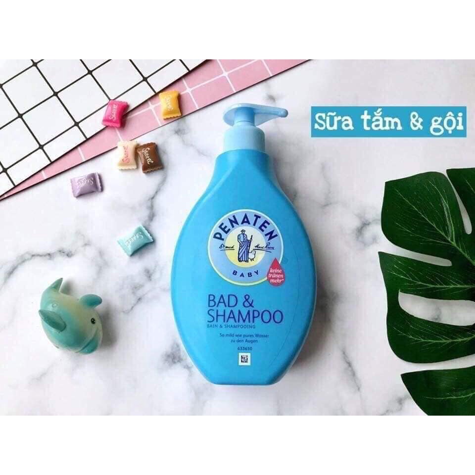 Sữa tắm gội PENATEN Bad &amp; Shampoo 2in1 dưỡng da cho trẻ sơ sinh, an toàn dịu nhẹ cho bé