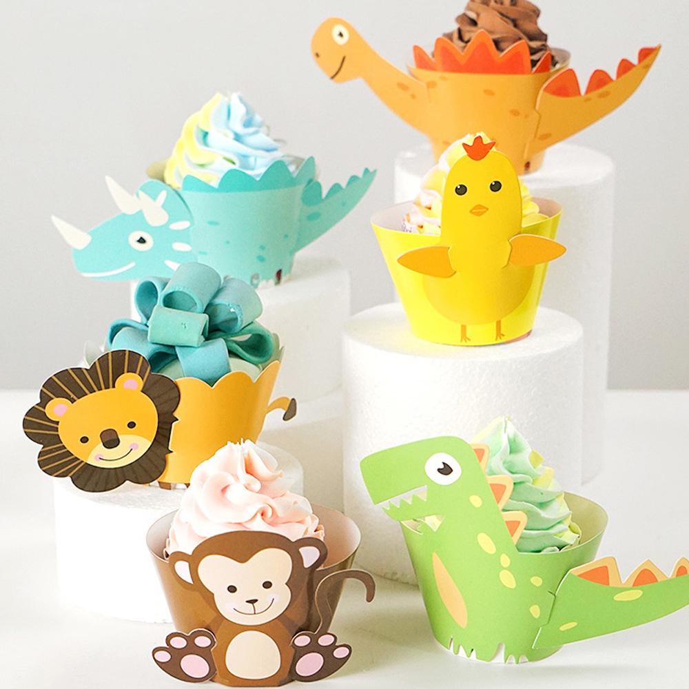 Khay Đựng Bánh Muffin Hình Khủng Long Trang Trí Tiệc Sinh Nhật