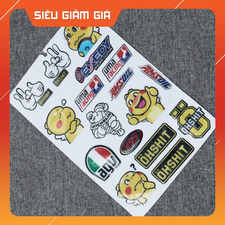 [SALE SỐC] [BIKER ƠI ] BỘ TEM DÁN XE MÁY NHIỀU LOGO KHỦNG LONG CUTE AGV UMA RACING .... TRANG TRÍ XE CỰC ĐẸP (SIÊU RẺ)