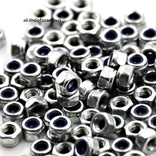 [akin] 100pcs M3 x 0.5mm Stainless Steel Nylock Nylon Insert Hex Self-locking Nuts  [akin]