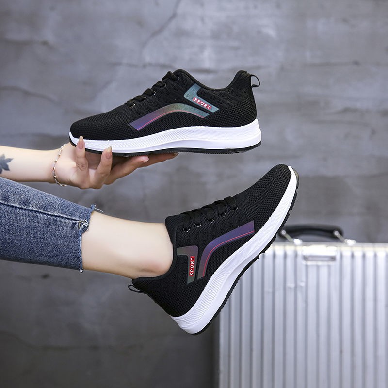 Kaleea - Giày Thể Thao Nữ T12 Sneaker Tập Gym Chạy Bộ Đế Bằng Cao 3p