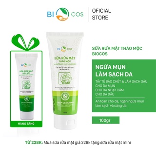 Sữa rửa mặt bio cosmetics, sữa rửa mặt cho da mụn làm sạch và sáng da, ngăn ngừa mụn 20ml
