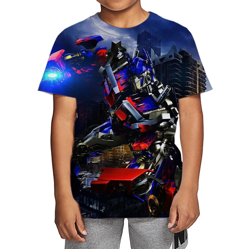Áo Thun In Hình Transformers Optimus Prime Dành Cho Bé Trai 3-13 Tuổi