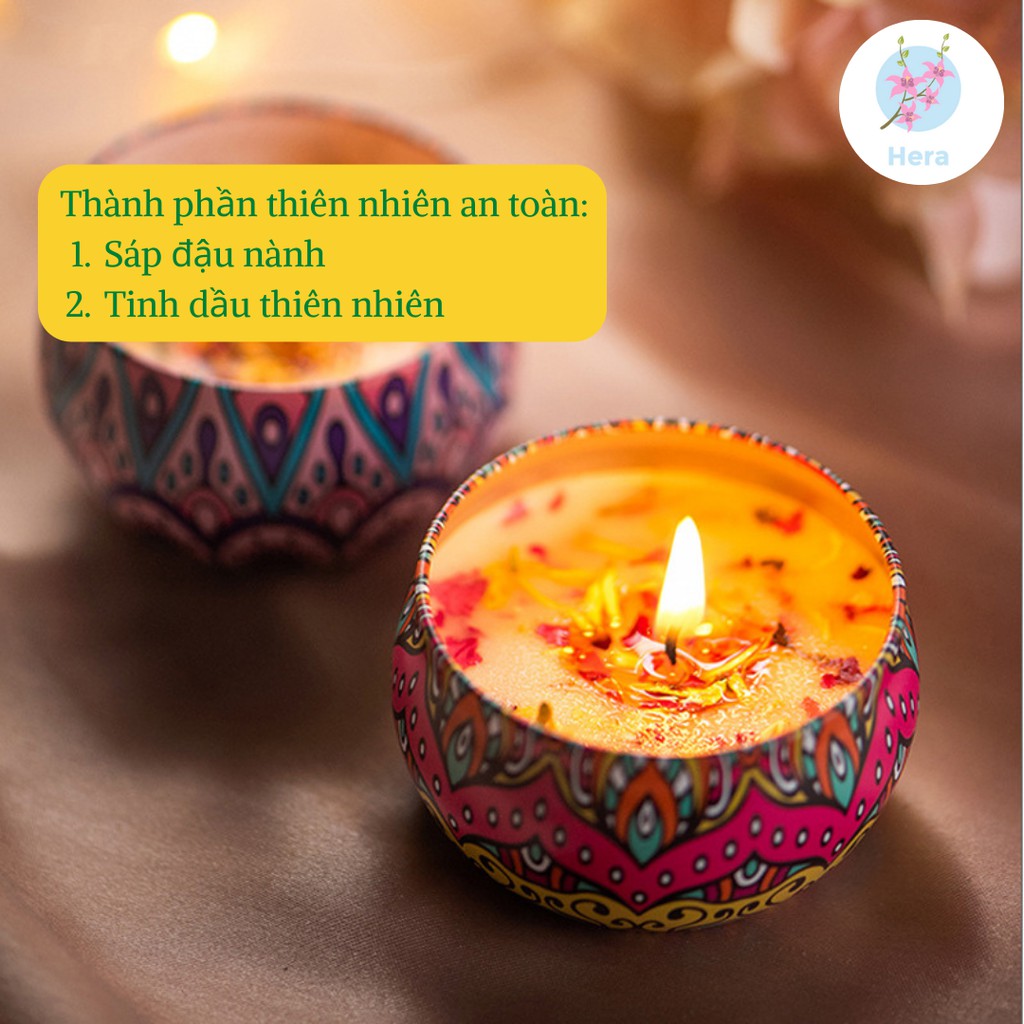 Nến Thơm Candle Cup Set Nến Thơm Phòng Rẻ Tinh Dầu Thiên Nhiên Thư Giãn Khử Mùi 85g NEN07 NEN08